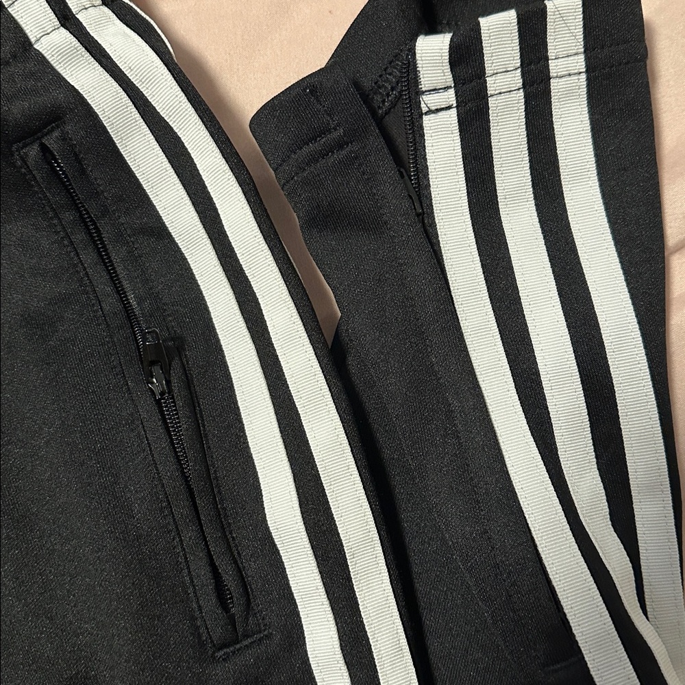 Adidas Black and White Zipper Track Pants - Picture 4 of 5